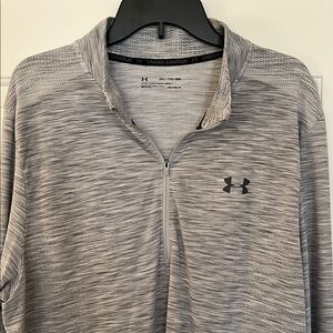 Under Armour Gray Quarter-Zip Pullover Heatgear Fitted XXL